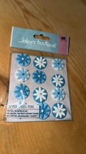Rare Jolee's Blue Fondant Flowers Scrapbooking Stickers