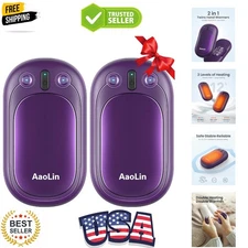 Rechargeable 2 Pack AI Electric Hand Warmers – 12Hrs Heating Purple Comfort