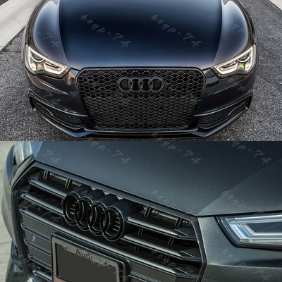 Black Audi Rings Grill Front Hood A1 A3 A4 S4 A5 S5 A6 S6 SQ7 TT SC Badge Emblem
