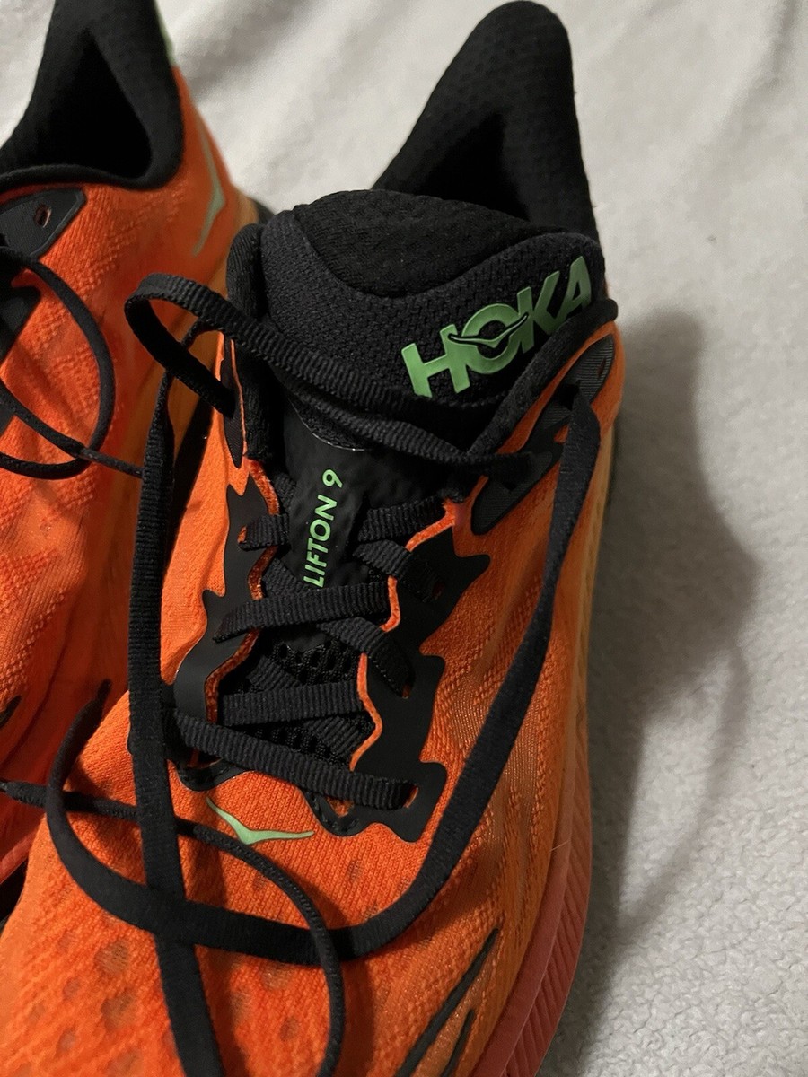 Hoka Clifton 9 D Shoes Mens 7 Flame Vibrant Orange Road  display picture 1