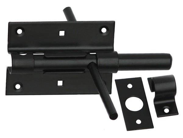 Bolzenriegel 100/16 TüRriegel Torriegel Schlossriegel Beidseitig Schwarz Pulver-image