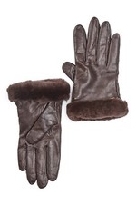 UGG Australia Dyed Genuine Shearling Trimmed Leather Gloves, M
