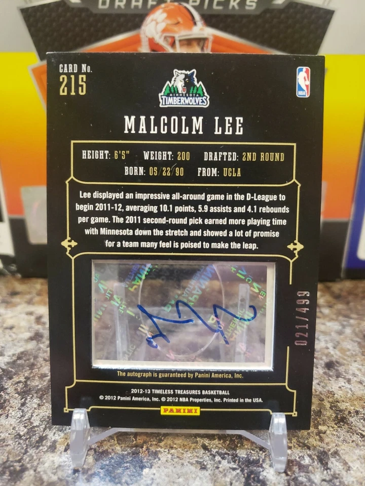 🔥MALCOLM LEE RARE ROOKIE ON CARD AUTO /499 TIMBERWOLVES UCLA BRUINS 76ERS🔥 - Image 3 of 3