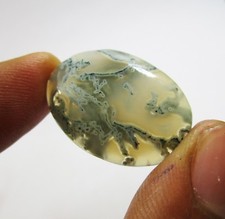 100 Natural Moss Agate Loose Gemstone Oval Shape 23.35 Ct With Free Gift