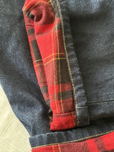 Cabela's Casuals Plaid Fleece Lined Jeans Size 12 inseam 32 New Thermal Denim - Picture 7 of 16