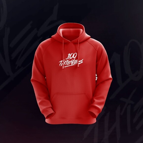 NEW 100 Thieves Red Hoodie FALL 2020 SIZE M Medium Sweatshirt