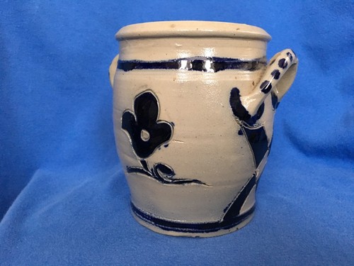 Colonial Williamsburg SALT GLAZED Cobalt Blue Pottery Hand Turned Artisan Jar - Picture 3 of 9