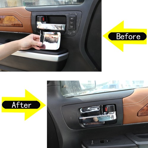 Cubierta de moldura de tazón de puerta interior de auto cromado ABS para Toyota Sequoia Tundra 2007-2021 - Imagen 2 de 12