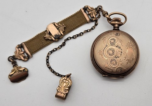 Antique Elgin Gold Filled Pocket Watch with Fob - For Repair