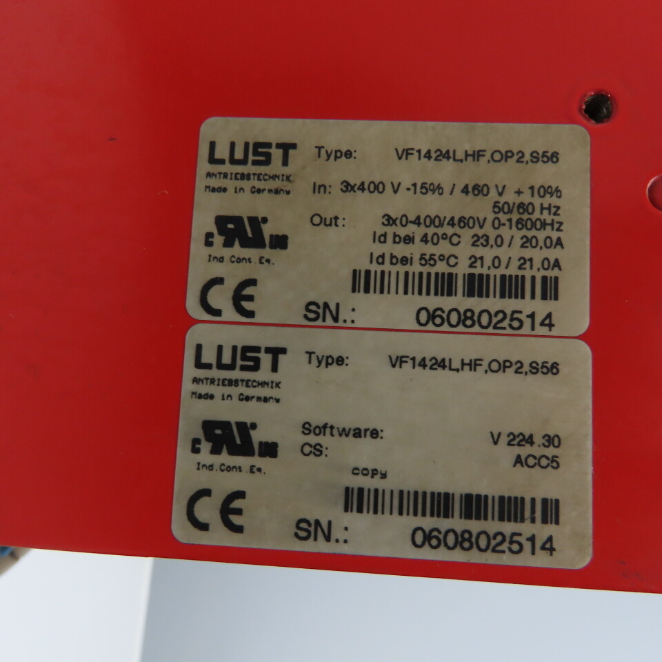 Lust VF1424L,HF,OP2,S56 Frequency Inverter Drive 400/460V 50 Lust VF1424L,HF,OP2,S56 Frequency Inverter Drive 400/460V 50