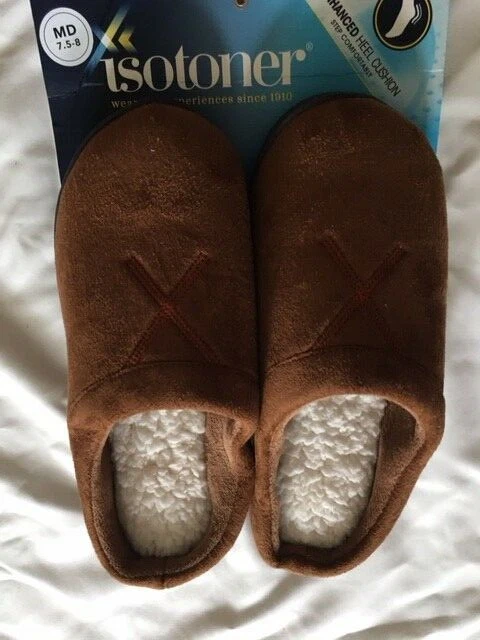 Isotoner enhanced heel cushion slippers sale