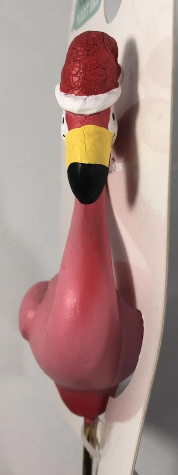 Sombrero de Papá Noel flamenco rosa gorra letrero de planta elegir patio adorno estaca arte decoración Foto 4 de 4