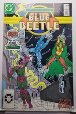 Blue Beetle #21, HTF newsstand 1st Overthrow & Mr Miracle appearance Mid DC 1988