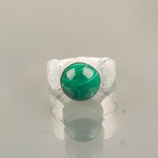 Natural Malachite Gemstone 925 Sterling Silver Jewelry Handmade Ring For Women