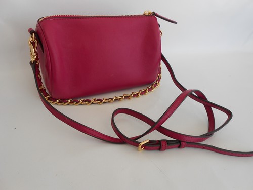 Lauren Ralph Lauren Crossbody Bag + Top Chain Handle - Hot Pink Sheep Leather - Picture 2 of 11
