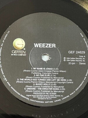 Weezer Blue Album Vinyl LP First Press 1994 Original UK Press