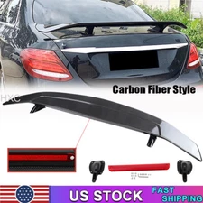 52''Universal 3D Carbon Fiber Rear Trunk Spoiler Wing GT Style Racing Car Sedan