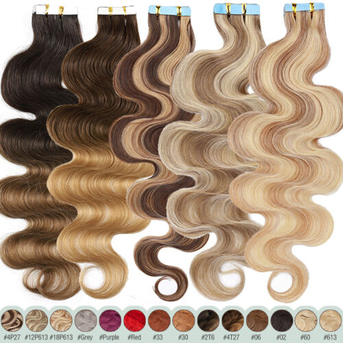 Body Wave dickes Band in Skin Schuss 100 % Remy Echthaarverlängerungen voller Kopf 150g - Bild 9 von 30