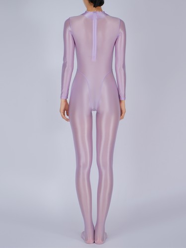 Damen Overall Langarm Bodysuit Bodystockings Strampler Exotisch Full Body Dünn - Bild 51 von 95