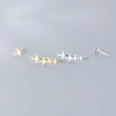 Ohrstecker Ohrklemme Ear Climber Schwalben Silber 925 Damen Ohrringe Vogel - Bild 1 von 4