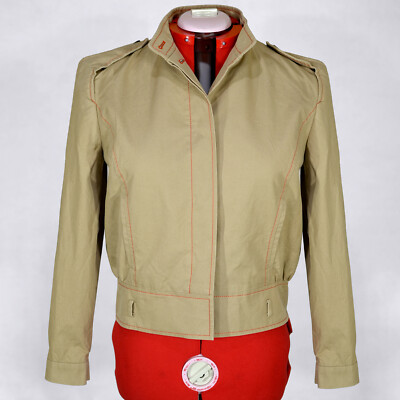 CAROLINA HERRERA Womens Beige Cotton Jacket Size L