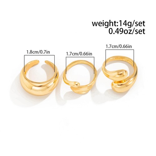 Ring drei Set Boho Knöchelringe Midi Gold Daumenstapel - Bild 4 von 4