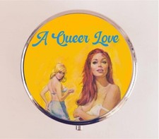 Lesbian Retro Queer Love Pill Box Case Pillbox Organizer Holder Stash Trinket