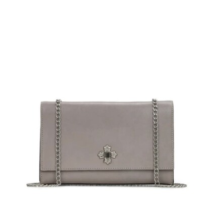 Patricia Nash Vintage style tan and stone gray Giada crossbody NEW w/ dust bag
