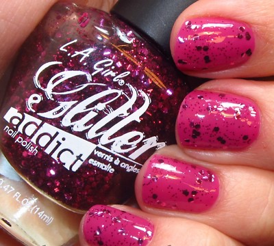 1 PROVOCATIVE, GLITTER Nail Polish Full Size LA GIRL FINGERNAIL POLISH