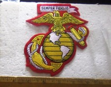 XLarge US Marine Corps Semper Fidelis - Eagle Globe Anchor Embroidered Patch