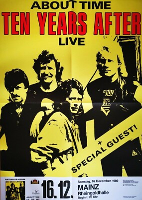 TEN YEARS AFTER 1989 MAINZ + orig. Concert Poster - Konzert Plakat - A1 F/N 600