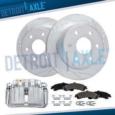 Rear Drill Rotors Left Brake Caliper Brake Pads for Silverado Sierra 1500 Tahoe