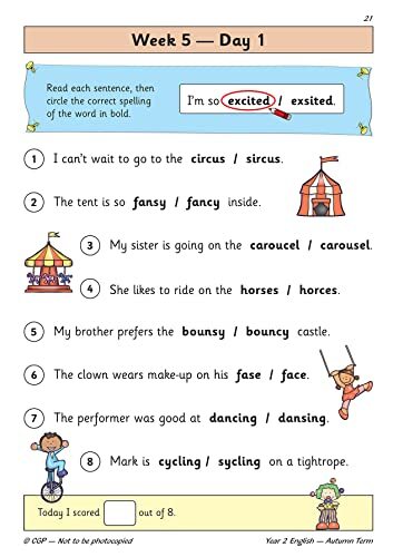 KS1 English Year 2 Daily Practice Book Autumn Term CGP Year 2 Daily Workbooks - Bild 5 von 10