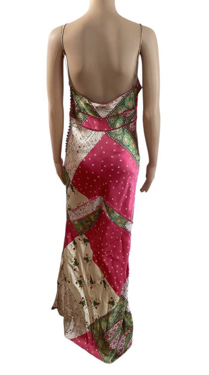 CHRISTIAN DIOR BY JOHN GALLIANO S/S 2004 PAISLEY MAXI DRESS SIZE 8