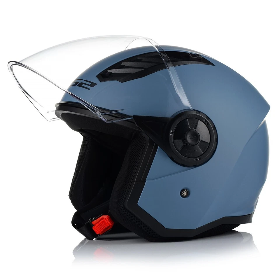 LS2 OF616 Airflow II Jethelm Solid Misty Blue Motorradhelm Rollerhelm Scooterhel - Bild 3 von 4