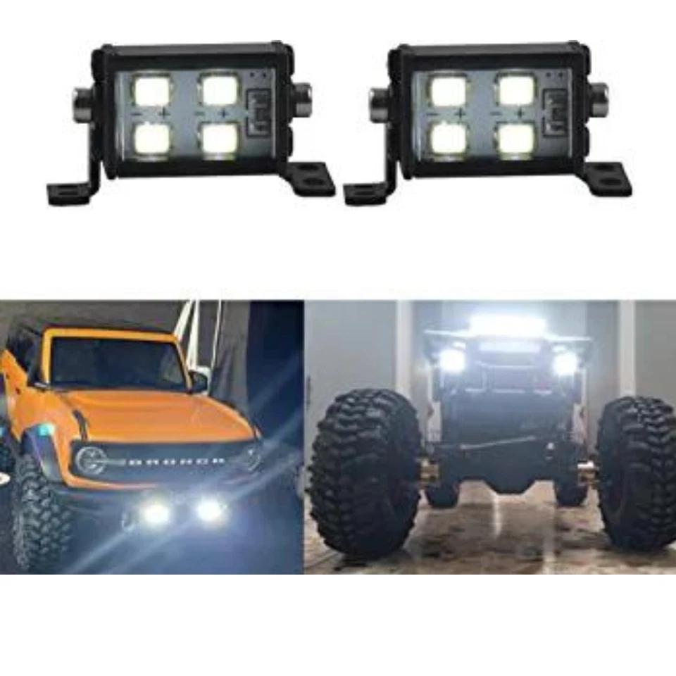 Kit de barra de luz LED RC (2) TRX4 SCX10 CC01 Gen7 Gen8 carro esteira caminhão upgrade - Imagem 3 de 4