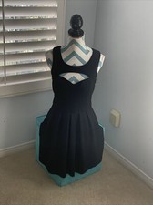 Guess Womens Lana Black Knit Short Party Mini Cut Out Dress S /8