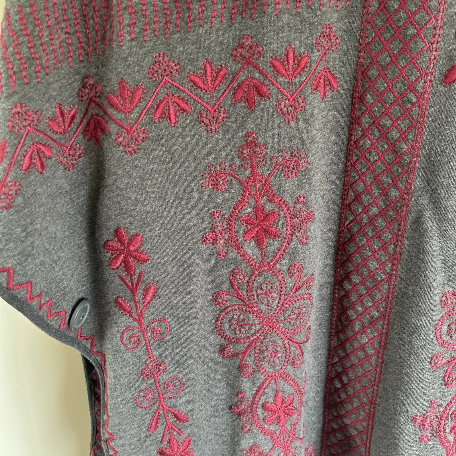 Johnny Was S Embroidered Open Front Cape Poncho Cardigan Wrap Joy Love Light