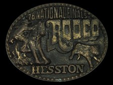 UD13144 NFR VINTAGE  1979 NATIONAL FINALS RODEO  HESSTON COLLECTOR BELT BUCKLE