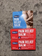 SET OF 2 Coralite Ultra Strength Pain Relief Balm .63 oz Non-Staining 12/31/26