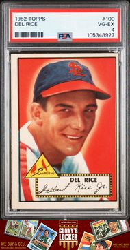1952 Topps #100 Del Rice PSA 4