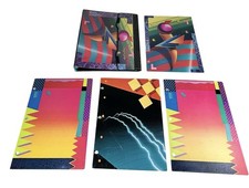 Vintage 1990  s Mead Trapper Keeper Designer Series Geometric Binder 4 Folders