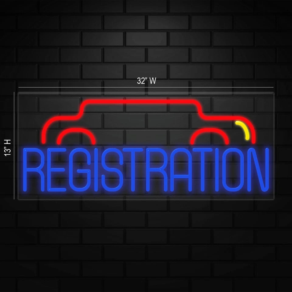 Auto Registration Sign for Business Displays | LED Flex Neon | 32"W x 13"H x 1"D - Image 2 of 4