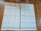 two vintage linen cotton blend bath towels monogrammed 24 by 40 in — photo 1