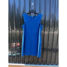 Marc New York Andrew Marc Womens Blue Sleeveless V-Neck Sheath Dress Size 14