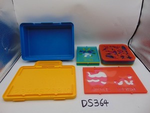 Vintage Tupperware Stencil Case With 17 Different Multicolor Stencils Animals