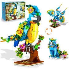 3 in 1 Animal Building Set: Cat, Parrot  Butterfly - 412 PCS Fun for All Ages