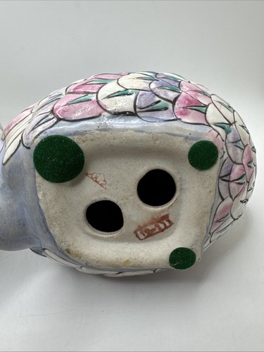 Statuine quaglia ceramica vintage arredamento casa bianco rosa viola - Foto 7 di 8