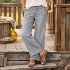 NWT Sundance Catalog Relaxed Fit Casual Telcel Gray Wide-Leg Resort Pants Size 2