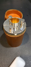 Rare Vintage German AHS Chrome Art Deco 3Flask Travel Bar Set Mid Century Modern